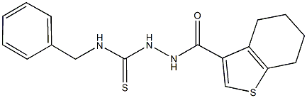 N-benzyl-2-(4,5,6,7-tetrahydro-1-benzothien-3-ylcarbonyl)hydrazinecarbothioamide Structure