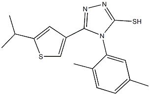 4-(2,5-dimethylphenyl)-5-(5-isopropyl-3-thienyl)-4H-1,2,4-triazol-3-yl hydrosulfide Structure