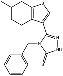 4-benzyl-5-(6-methyl-4,5,6,7-tetrahydro-1-benzothien-3-yl)-4H-1,2,4-triazole-3-thiol 구조식 이미지