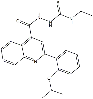 N-ethyl-2-{[2-(2-isopropoxyphenyl)-4-quinolinyl]carbonyl}hydrazinecarbothioamide 구조식 이미지