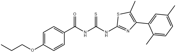N-[4-(2,5-dimethylphenyl)-5-methyl-1,3-thiazol-2-yl]-N'-(4-propoxybenzoyl)thiourea 구조식 이미지