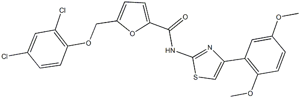 5-[(2,4-dichlorophenoxy)methyl]-N-[4-(2,5-dimethoxyphenyl)-1,3-thiazol-2-yl]-2-furamide 구조식 이미지