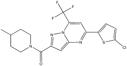 5-(5-chloro-2-thienyl)-2-[(4-methyl-1-piperidinyl)carbonyl]-7-(trifluoromethyl)pyrazolo[1,5-a]pyrimidine 구조식 이미지