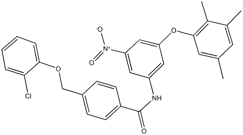 4-[(2-chlorophenoxy)methyl]-N-[3-nitro-5-(2,3,5-trimethylphenoxy)phenyl]benzamide Structure