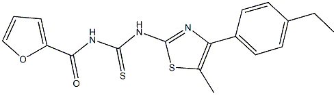 N-[4-(4-ethylphenyl)-5-methyl-1,3-thiazol-2-yl]-N'-(2-furoyl)thiourea 구조식 이미지