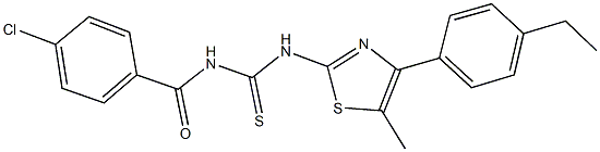 N-(4-chlorobenzoyl)-N'-[4-(4-ethylphenyl)-5-methyl-1,3-thiazol-2-yl]thiourea 구조식 이미지