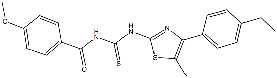 N-[4-(4-ethylphenyl)-5-methyl-1,3-thiazol-2-yl]-N'-(4-methoxybenzoyl)thiourea 구조식 이미지