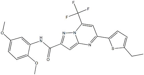 N-(2,5-dimethoxyphenyl)-5-(5-ethyl-2-thienyl)-7-(trifluoromethyl)pyrazolo[1,5-a]pyrimidine-2-carboxamide Structure