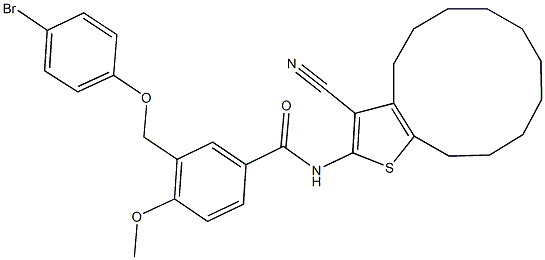 3-[(4-bromophenoxy)methyl]-N-(3-cyano-4,5,6,7,8,9,10,11,12,13-decahydrocyclododeca[b]thien-2-yl)-4-methoxybenzamide 구조식 이미지