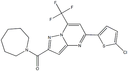 2-(1-azepanylcarbonyl)-5-(5-chloro-2-thienyl)-7-(trifluoromethyl)pyrazolo[1,5-a]pyrimidine Structure