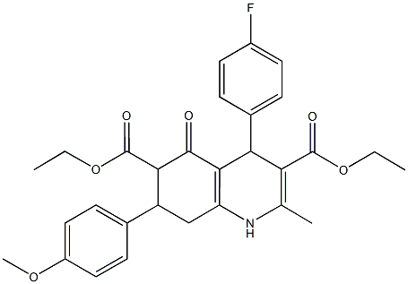 diethyl 4-(4-fluorophenyl)-7-(4-methoxyphenyl)-2-methyl-5-oxo-1,4,5,6,7,8-hexahydro-3,6-quinolinedicarboxylate 구조식 이미지