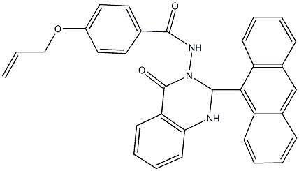 4-(allyloxy)-N-(2-(9-anthryl)-4-oxo-1,4-dihydro-3(2H)-quinazolinyl)benzamide 구조식 이미지