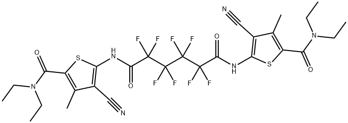 N~1~,N~6~-bis{3-cyano-5-[(diethylamino)carbonyl]-4-methyl-2-thienyl}-2,2,3,3,4,4,5,5-octafluorohexanediamide 구조식 이미지