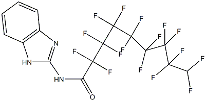 N-(1H-benzimidazol-2-yl)-2,2,3,3,4,4,5,5,6,6,7,7,8,8,9,9-hexadecafluorononanamide 구조식 이미지