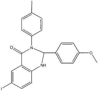 6-iodo-2-(4-methoxyphenyl)-3-(4-methylphenyl)-2,3-dihydro-4(1H)-quinazolinone Structure