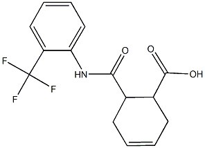 6-{[2-(trifluoromethyl)anilino]carbonyl}-3-cyclohexene-1-carboxylic acid 구조식 이미지