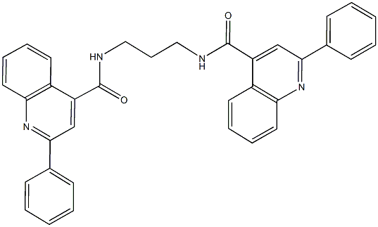 2-phenyl-N-(3-{[(2-phenyl-4-quinolinyl)carbonyl]amino}propyl)-4-quinolinecarboxamide 구조식 이미지
