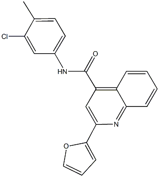 N-(3-chloro-4-methylphenyl)-2-(2-furyl)-4-quinolinecarboxamide Structure