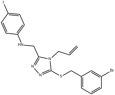 N-({4-allyl-5-[(3-bromobenzyl)sulfanyl]-4H-1,2,4-triazol-3-yl}methyl)-N-(4-iodophenyl)amine 구조식 이미지
