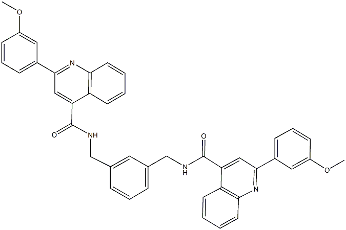 2-(3-methoxyphenyl)-N-{3-[({[2-(3-methoxyphenyl)-4-quinolinyl]carbonyl}amino)methyl]benzyl}-4-quinolinecarboxamide 구조식 이미지