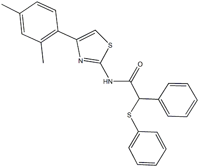 N-[4-(2,4-dimethylphenyl)-1,3-thiazol-2-yl]-2-phenyl-2-(phenylsulfanyl)acetamide 구조식 이미지