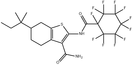 6-tert-pentyl-2-{[(1,2,2,3,3,4,4,5,5,6,6-undecafluorocyclohexyl)carbonyl]amino}-4,5,6,7-tetrahydro-1-benzothiophene-3-carboxamide Structure