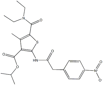 isopropyl 5-[(diethylamino)carbonyl]-2-[({4-nitrophenyl}acetyl)amino]-4-methyl-3-thiophenecarboxylate Structure