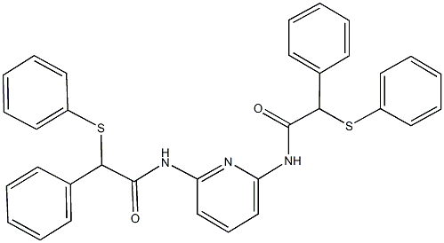 2-phenyl-N-(6-{[phenyl(phenylsulfanyl)acetyl]amino}-2-pyridinyl)-2-(phenylsulfanyl)acetamide 구조식 이미지