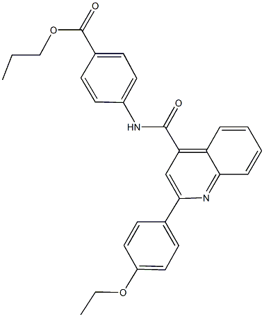 propyl 4-({[2-(4-ethoxyphenyl)-4-quinolinyl]carbonyl}amino)benzoate Structure