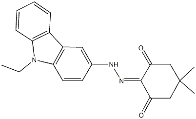 5,5-dimethyl-1,2,3-cyclohexanetrione 2-[(9-ethyl-9H-carbazol-3-yl)hydrazone] Structure