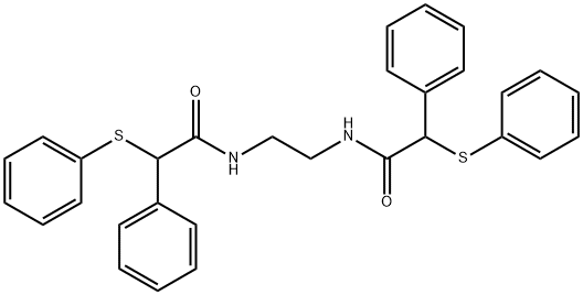2-phenyl-N-(2-{[phenyl(phenylsulfanyl)acetyl]amino}ethyl)-2-(phenylsulfanyl)acetamide 구조식 이미지