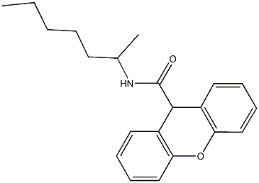 N-(1-methylhexyl)-9H-xanthene-9-carboxamide 구조식 이미지