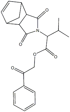 2-oxo-2-phenylethyl 2-(3,5-dioxo-4-azatricyclo[5.2.1.0~2,6~]dec-8-en-4-yl)-3-methylbutanoate Structure