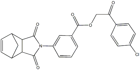 2-(4-chlorophenyl)-2-oxoethyl 3-(3,5-dioxo-4-azatricyclo[5.2.1.0~2,6~]dec-8-en-4-yl)benzoate Structure