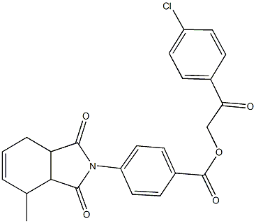2-(4-chlorophenyl)-2-oxoethyl 4-(4-methyl-1,3-dioxo-1,3,3a,4,7,7a-hexahydro-2H-isoindol-2-yl)benzoate Structure
