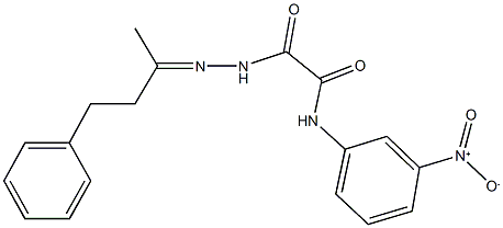 N-{3-nitrophenyl}-2-[2-(1-methyl-3-phenylpropylidene)hydrazino]-2-oxoacetamide 구조식 이미지