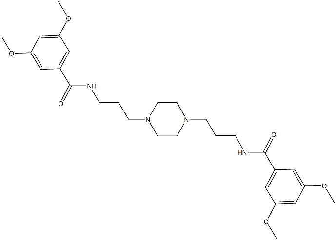 N-[3-(4-{3-[(3,5-dimethoxybenzoyl)amino]propyl}-1-piperazinyl)propyl]-3,5-dimethoxybenzamide Structure