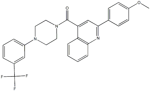 2-(4-methoxyphenyl)-4-({4-[3-(trifluoromethyl)phenyl]-1-piperazinyl}carbonyl)quinoline 구조식 이미지