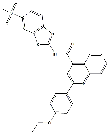 2-(4-ethoxyphenyl)-N-[6-(methylsulfonyl)-1,3-benzothiazol-2-yl]-4-quinolinecarboxamide 구조식 이미지