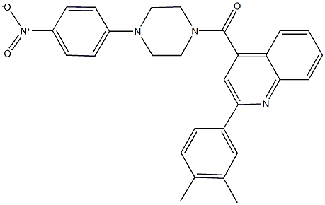 2-(3,4-dimethylphenyl)-4-[(4-{4-nitrophenyl}-1-piperazinyl)carbonyl]quinoline Structure