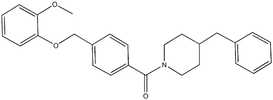 4-benzyl-1-{4-[(2-methoxyphenoxy)methyl]benzoyl}piperidine Structure