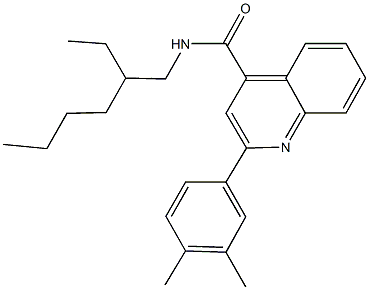 2-(3,4-dimethylphenyl)-N-(2-ethylhexyl)-4-quinolinecarboxamide 구조식 이미지