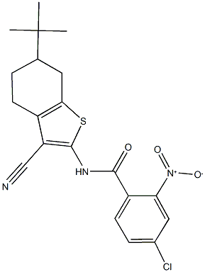 N-(6-tert-butyl-3-cyano-4,5,6,7-tetrahydro-1-benzothien-2-yl)-4-chloro-2-nitrobenzamide Structure