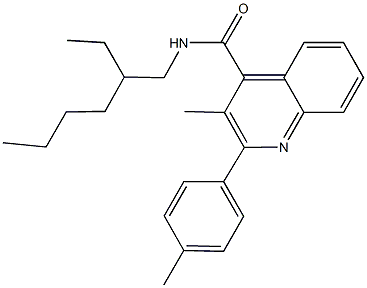 N-(2-ethylhexyl)-3-methyl-2-(4-methylphenyl)-4-quinolinecarboxamide Structure