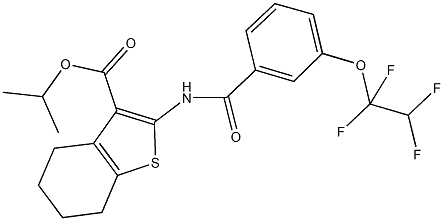 isopropyl 2-{[3-(1,1,2,2-tetrafluoroethoxy)benzoyl]amino}-4,5,6,7-tetrahydro-1-benzothiophene-3-carboxylate 구조식 이미지