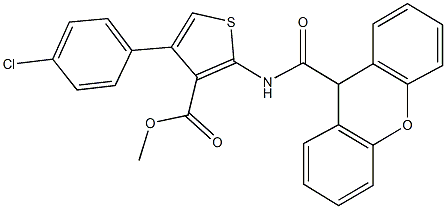 methyl 4-(4-chlorophenyl)-2-[(9H-xanthen-9-ylcarbonyl)amino]-3-thiophenecarboxylate 구조식 이미지