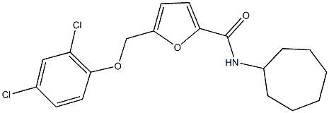 N-cycloheptyl-5-[(2,4-dichlorophenoxy)methyl]-2-furamide 구조식 이미지