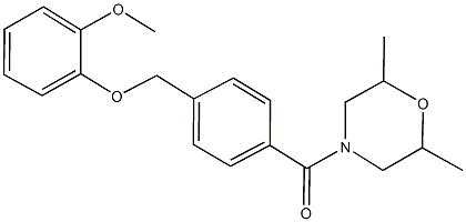 4-{4-[(2-methoxyphenoxy)methyl]benzoyl}-2,6-dimethylmorpholine 구조식 이미지