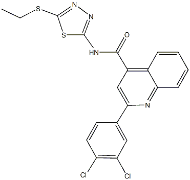 2-(3,4-dichlorophenyl)-N-[5-(ethylsulfanyl)-1,3,4-thiadiazol-2-yl]-4-quinolinecarboxamide Structure