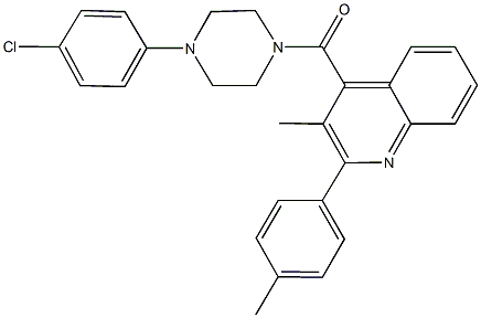 4-{[4-(4-chlorophenyl)-1-piperazinyl]carbonyl}-3-methyl-2-(4-methylphenyl)quinoline 구조식 이미지